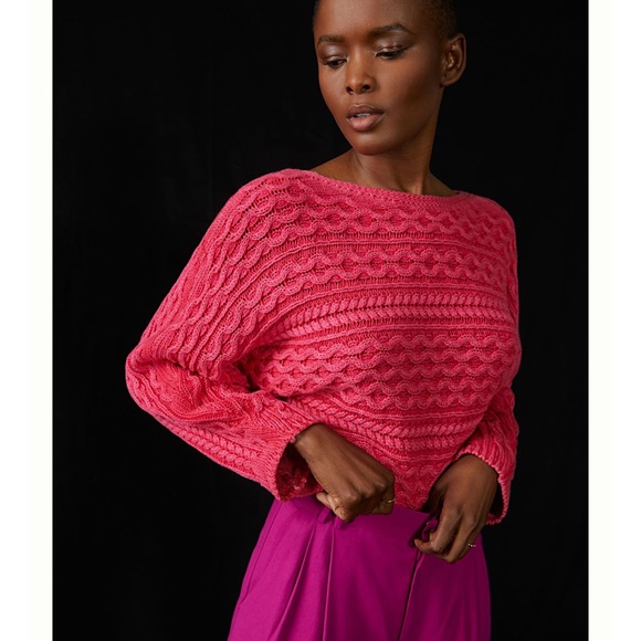 Anthropologie Pilcro Micro Fisherman Sweater in Pink. Size XS. NWOT - Picture 1 of 6